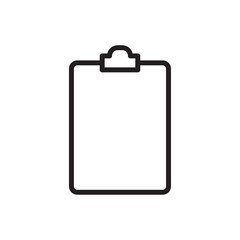 Clipboard icon black and white vector outline sign