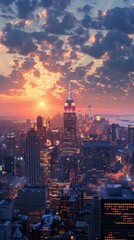 Fototapeta premium New York City Skyline at Sunrise