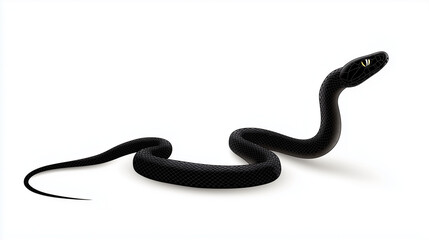 Obraz premium A black snake on a white background