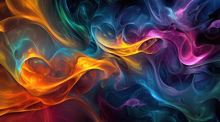 Obraz premium Abstract neon textures resembling flowing energy 