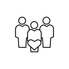 Community icon black and white vector outline sign