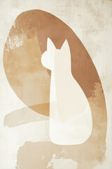 Abstract cat portrait poster idea for living room decor frame poster	