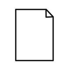 Document icon black and white vector outline sign