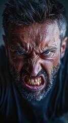 Close-up Angry Male Portrait
