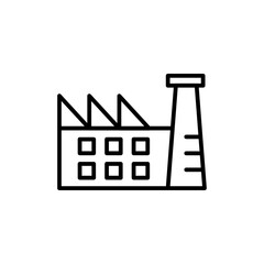 Factory icon black and white vector outline sign
