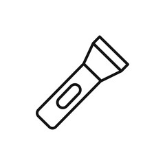 Flashlight icon black and white vector outline sign