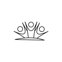 Group icon black and white vector outline sign
