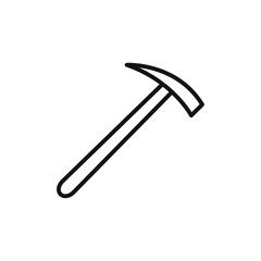 Hammer icon black and white vector outline sign