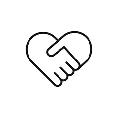 Fototapeta premium Handshake icon black and white vector outline sign