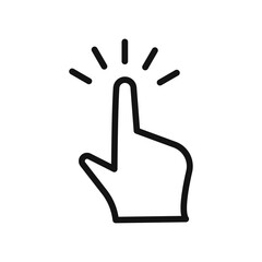 Obraz premium Hand pointer icon black and white vector outline sign