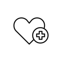 Fototapeta premium Health care icon black and white vector outline sign