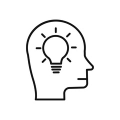 Idea icon black and white vector outline sign