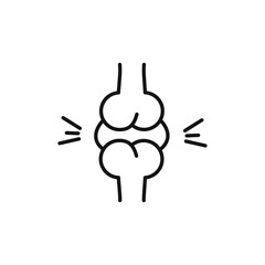 Joint icon black and white vector outline sign