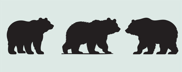 Fototapeta premium bear silhouette bundle vector illustration