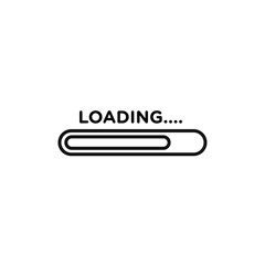 Loading icon black and white vector outline sign
