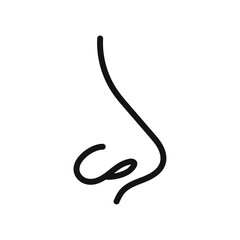 Nose icon black and white vector outline sign