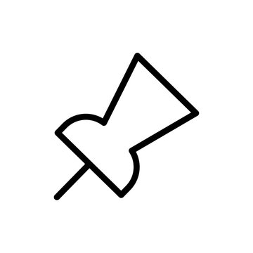 recommend clip art: Push Pin icon black and white vector outline sign