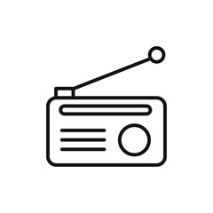 Radio icon black and white vector outline sign