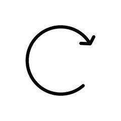 Repeat icon black and white vector outline sign
