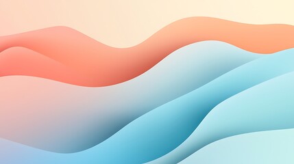 Fototapeta premium Soft Rainbow Gradient Waves Illustration for Serene Backgrounds and Aesthetic Designs Featuring Fluid Color Transitions in Pastel Hues