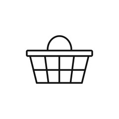 Shopping basket icon black and white vector outline sign