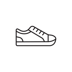 Sneaker icon black and white vector outline sign