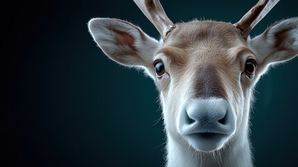 Obraz premium Minimalist Caribou Portrait with Soft Background