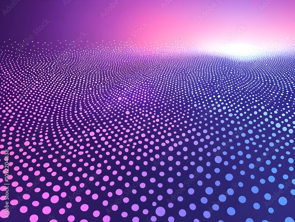 Aufkleber a mesmerizing gradient of vibrant purple and pink dots creates a dynamic abstract background, evokin