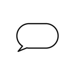 Speech bubble icon black and white vector outline sign