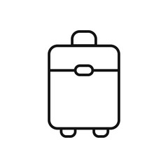 Suitcase icon black and white vector outline sign