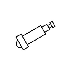Telescope icon black and white vector outline sign