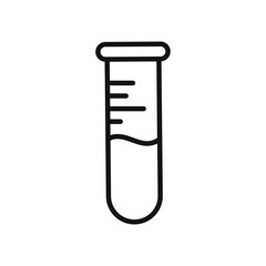 Test tube icon black and white vector outline sign