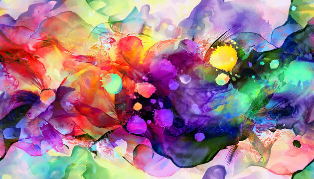 wundersch&ouml;nes abstraktes Muster aquarell gemalt als Banner oder Hintergrund - ki generiert