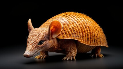 Obraz premium Minimalist Armadillo on Black Background
