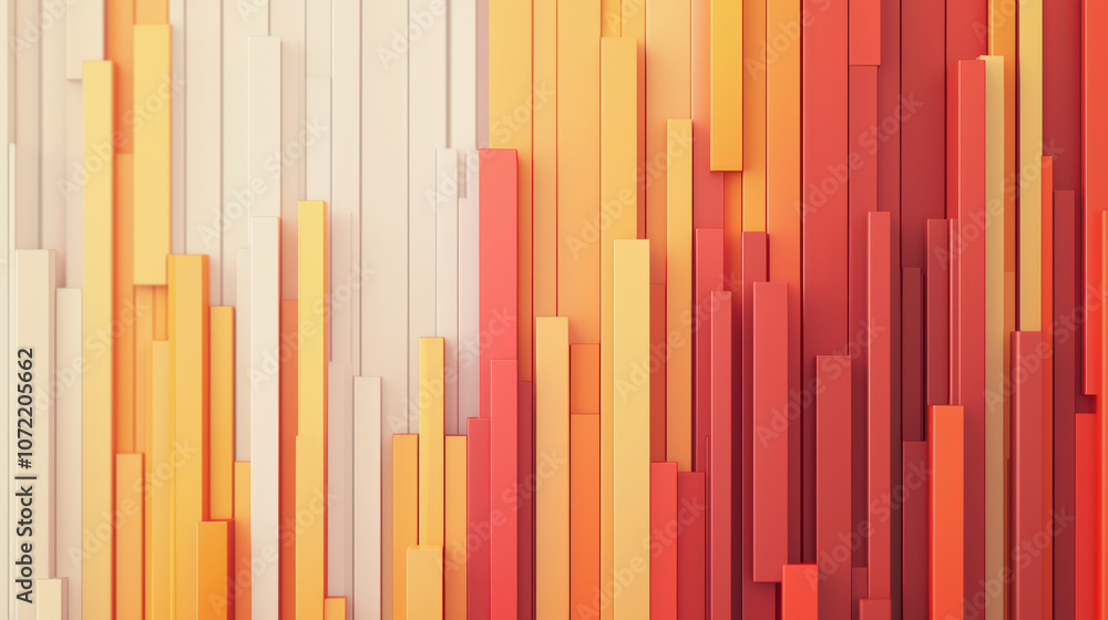 Aufkleber vibrant abstract background with vertical bars in red, orange, and yellow hues, creating dynamic vis