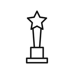Trophy icon black and white vector outline sign