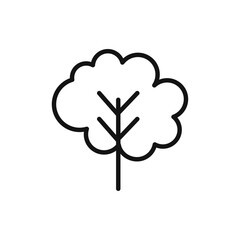 Tree icon black and white vector outline sign