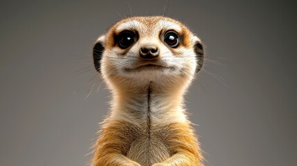 Fototapeta premium Curious Meerkat in Minimalist Setting