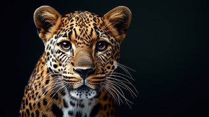 Obraz premium Elegant Leopard Portrait in Minimalist Style