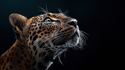 Obraz premium Close-Up of Leopard in Minimalist Style