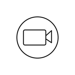 Video call icon black and white vector outline sign