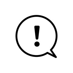 Warning icon black and white vector outline sign