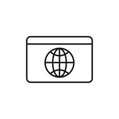 Web page icon black and white vector outline sign