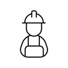 Worker icon black and white vector outline sign