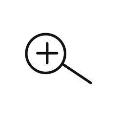 Zoom in icon black and white vector outline sign