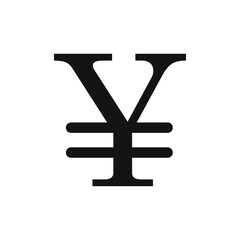 Yen icon black and white vector outline sign