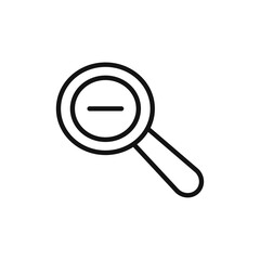 Zoom out icon black and white vector outline sign