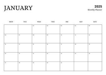 Monthly Planner January 2025
