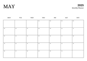 Monthly Planner May 2025