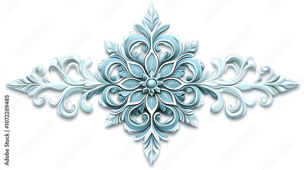 Poster elegant vector art of a snowflake design with intricate details, perfect for games and cartoons, fea